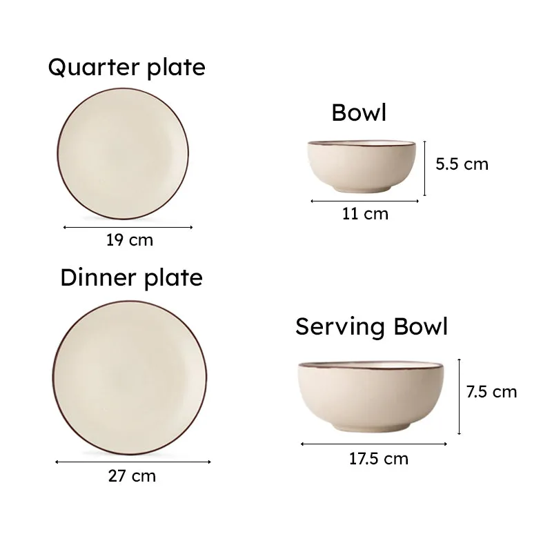 Riddo Off-White Ceramic Dinnerware Set - 20-Piece Elegant Dining Collection media 9