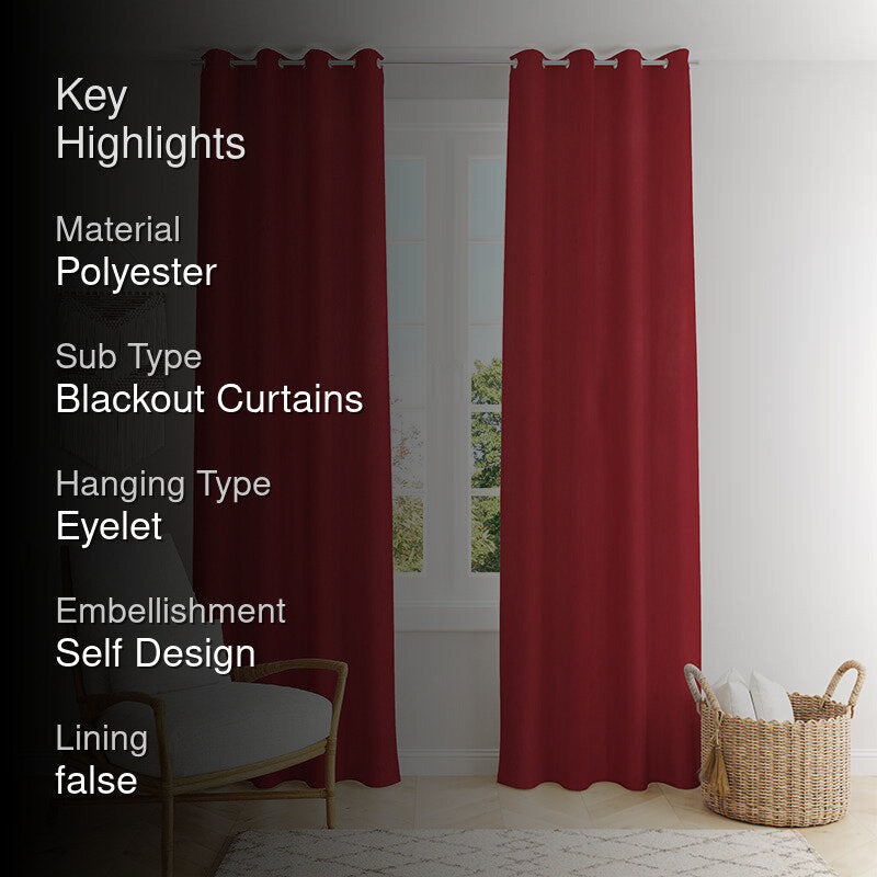 Nisha Blackout Curtain - Maroon media 2