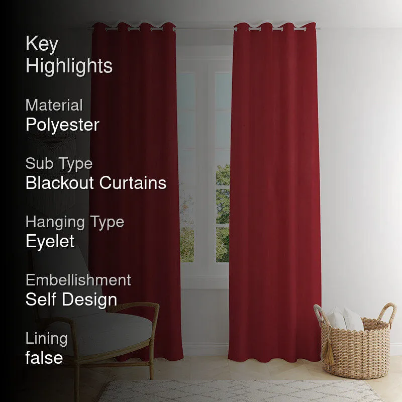 Nisha Blackout Curtain - Maroon media 2