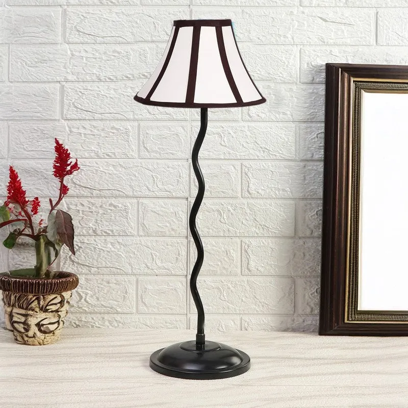 Amberal Cotton Table Lamp With Iron Base - White media 3