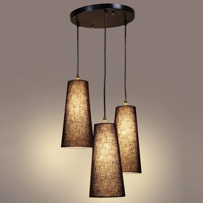 Nordic Neutral Triple Metal Ceiling Lamp - Black media 6