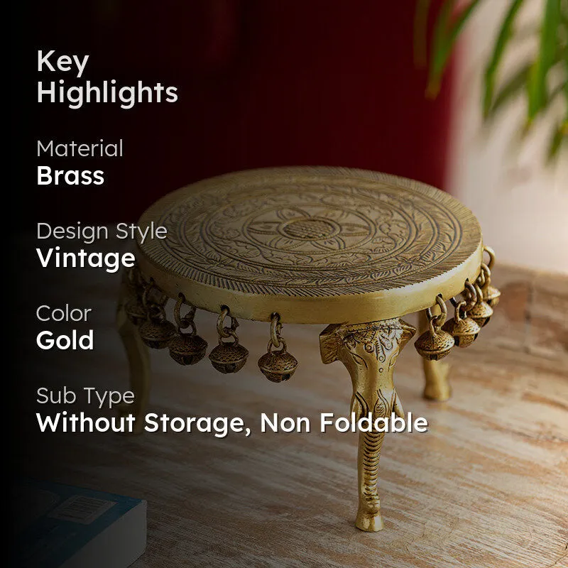 Manjeera Brass Accent Stool media 2