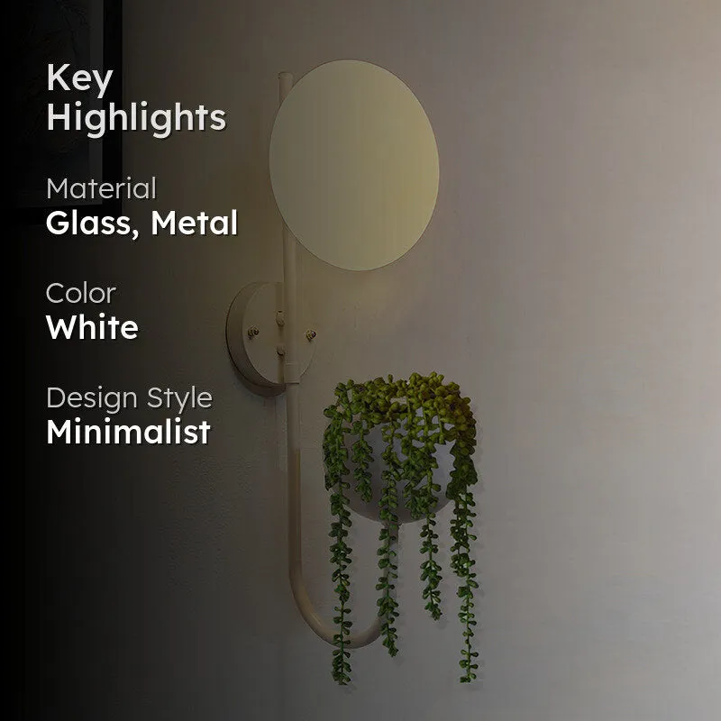Folium Glass & Metal Wall Lamp - White media 2