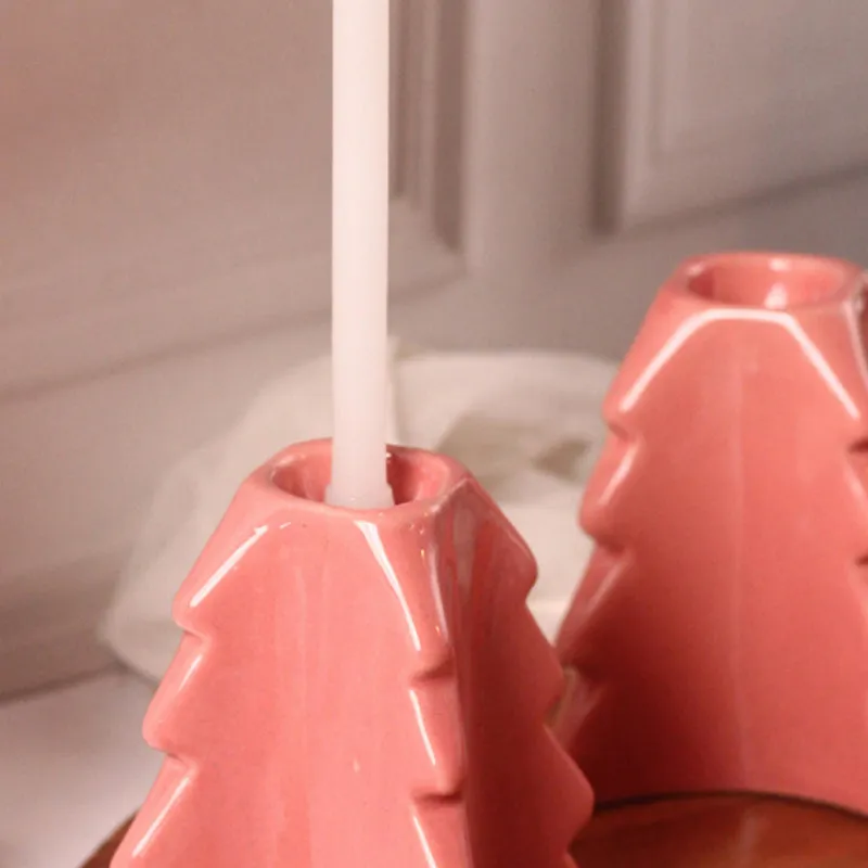 Pineria Ceramic Candle Stand - Pink media 6