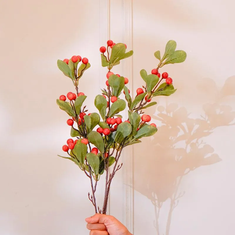 Faux Cherry Blossom Flower Stick (Orange) - 31 CM media 3