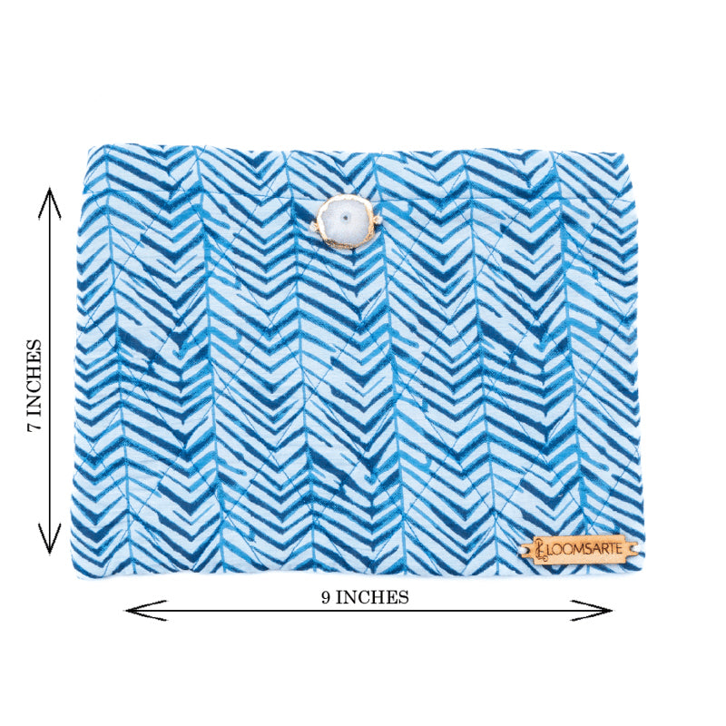 Azure Chevron Fabric Travel Pouch media 7