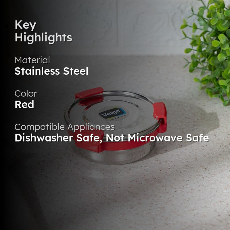 Clip Lock Lunch Box (275 mL) - Red media 2