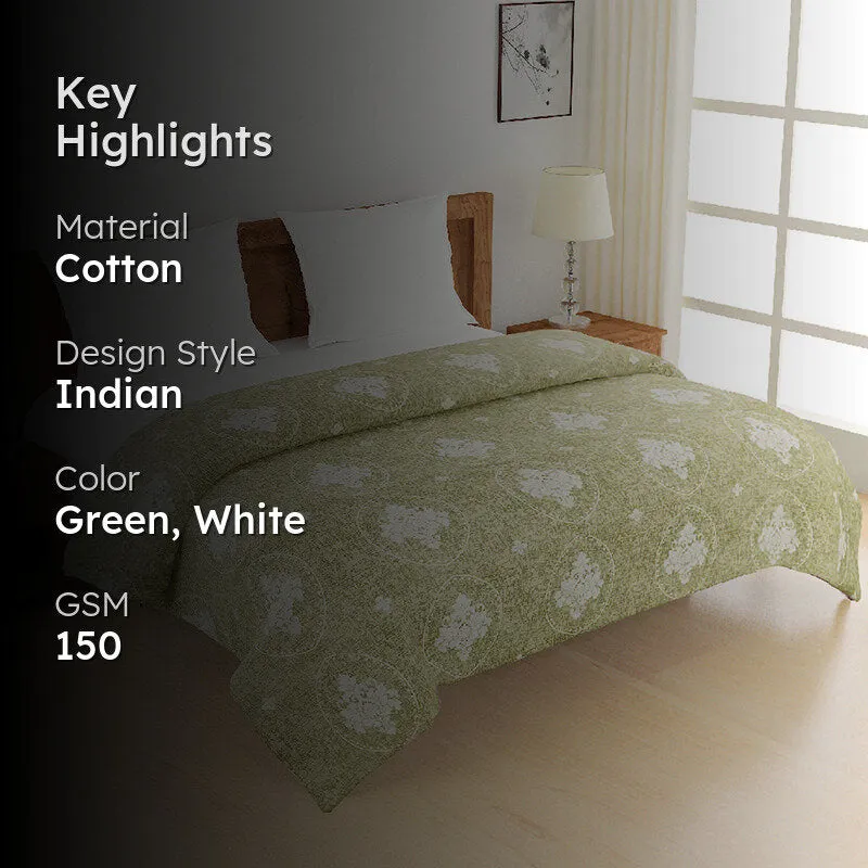 Swayam Zafirah Cotton Comforter (Green) - 150 GSM media 2