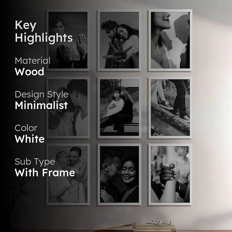 Ivanka Wooden Photo Frame (White) - Set Of Nine media 2
