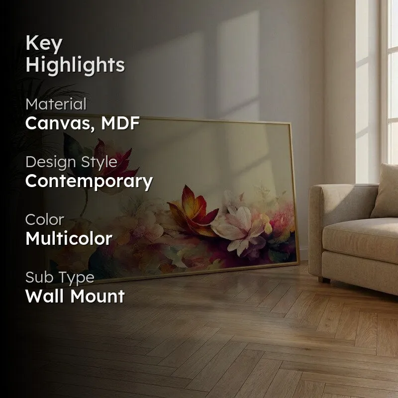 Blush Garden Canvas Wall Painting With Frame media 2
