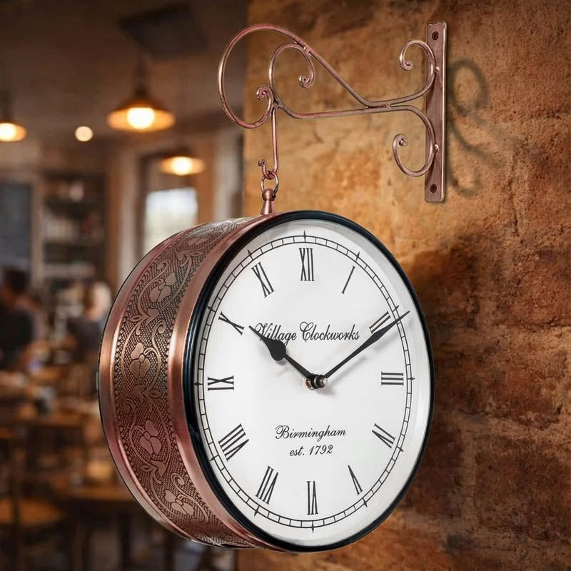 Railway Regency Double - Sided Vintage Wall Clock - Copper media 3