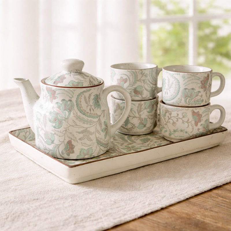 Florale Ceramic Tea Set - Six Piece Set media 3