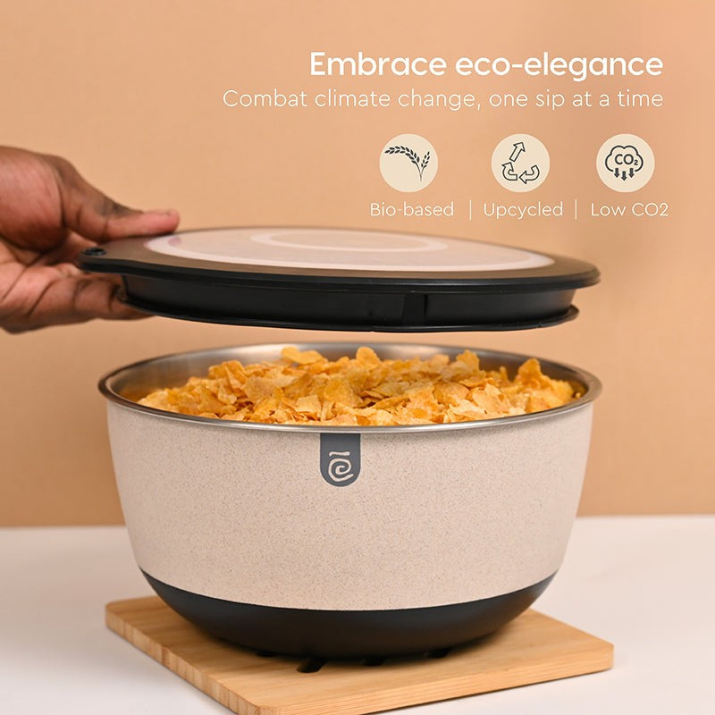 Eco Airtight Container (Black & Beige/2000 mL Each) - Set Of Two image 3