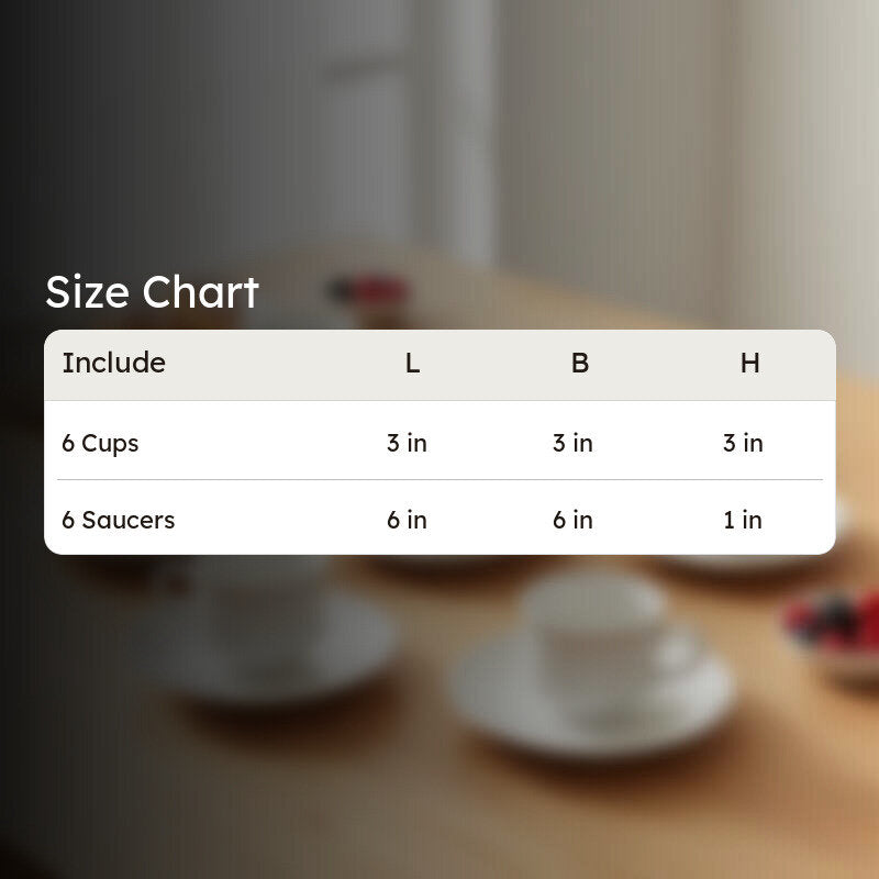 Cadence  Bone China Cup & Saucer (125 ML) - Twelve Piece Set media 7