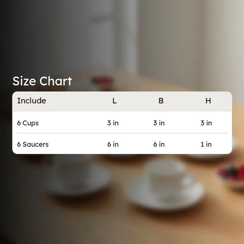 Cadence  Bone China Cup & Saucer (125 ML) - Twelve Piece Set media 7