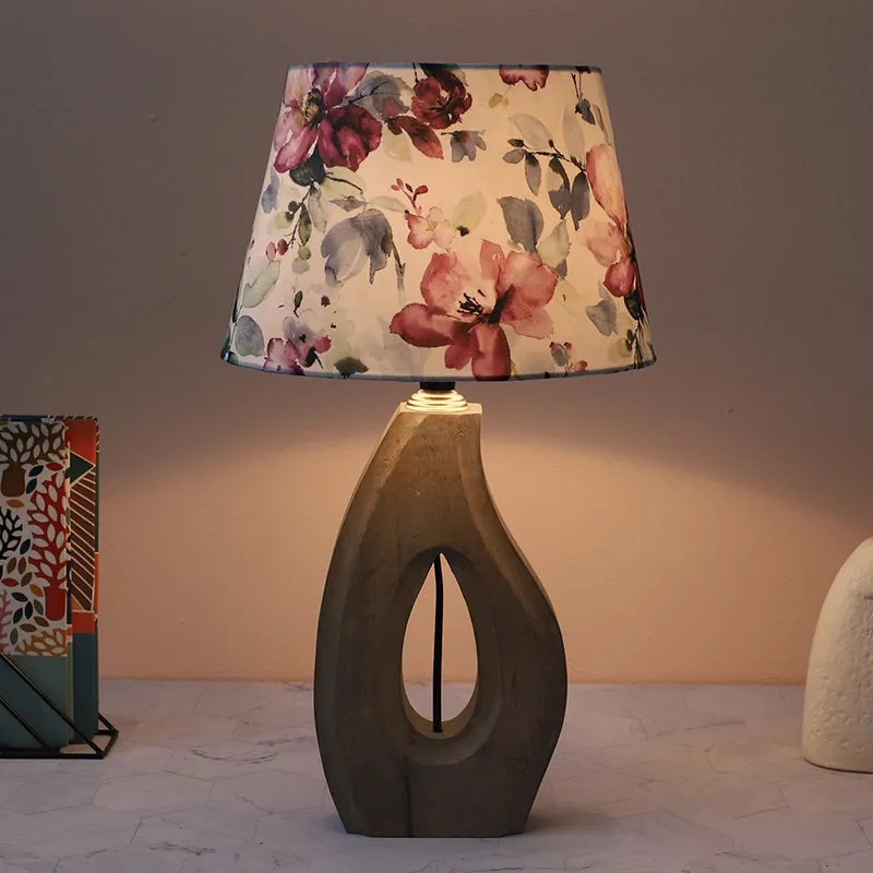 Lumikko Runes Printed Mango Wood Table Lamp - Multicolor media 1