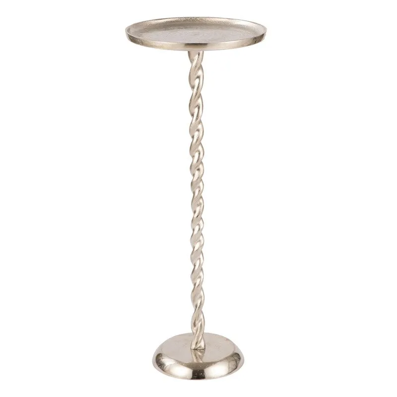 Spiral Base Aluminum Side Table - Silver media 5