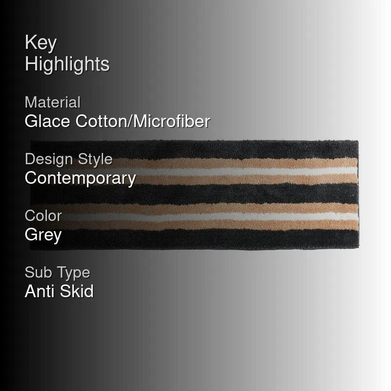 Striata Micro Fiber Runner Rug - Black & White media 2
