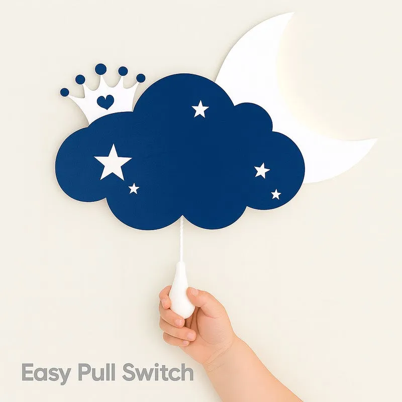 Sleepy Night Sky Cloud Battery Operated MDF Wall Lamp - Blue media 5