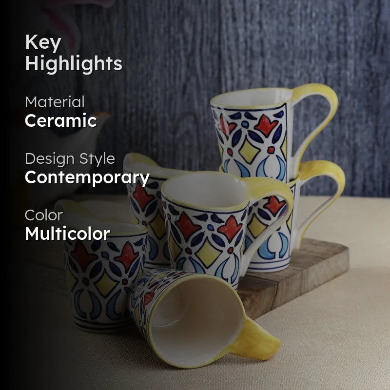 PureElegance Ceramic Tea Cup (150 mL Each) - Set Of Six media 2