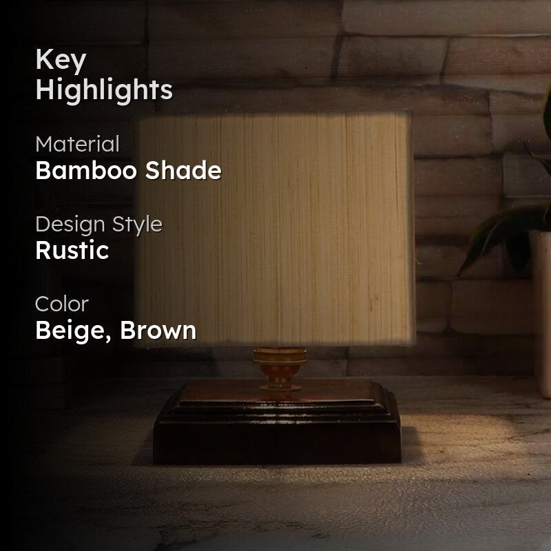 Cocoon Bamboo Table Lamp - Beige,Brown media 2