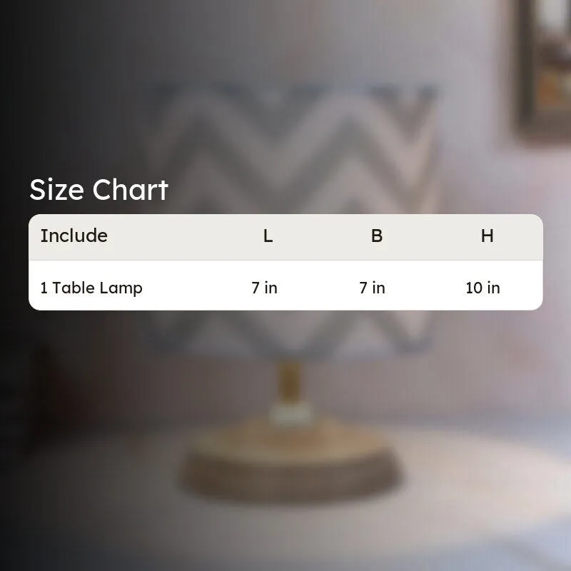 Chevron Light Pebble Printed Mango Wood Table Lamp media 7