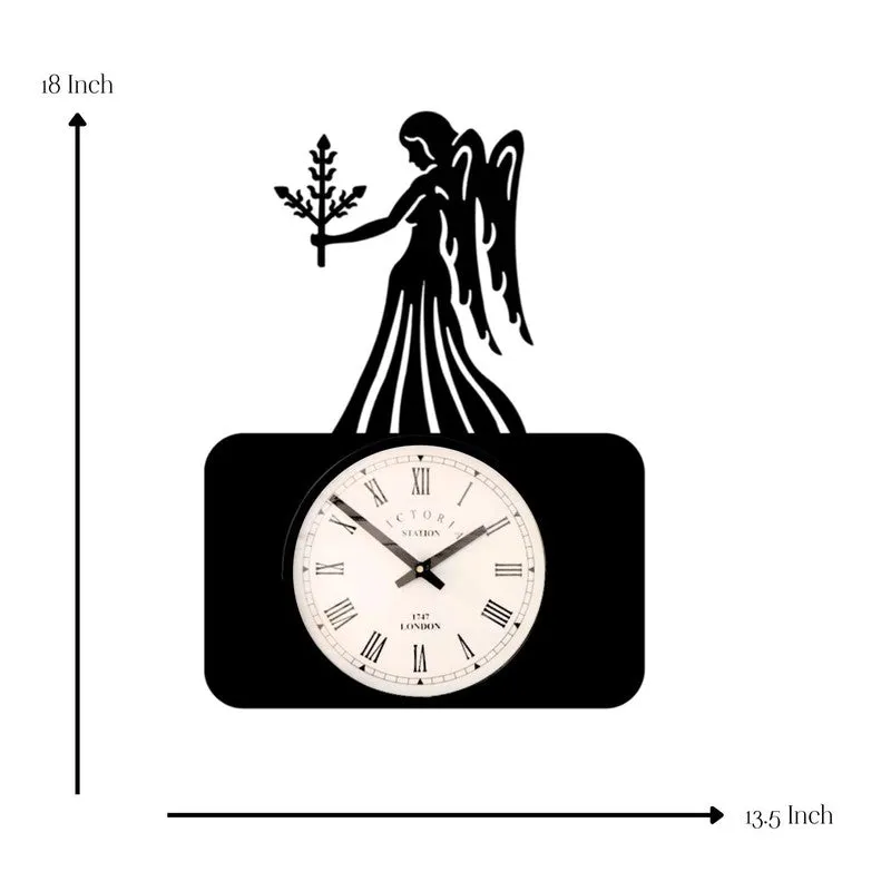 Lady Justice Steel Analog Wall Clock - Black media 7
