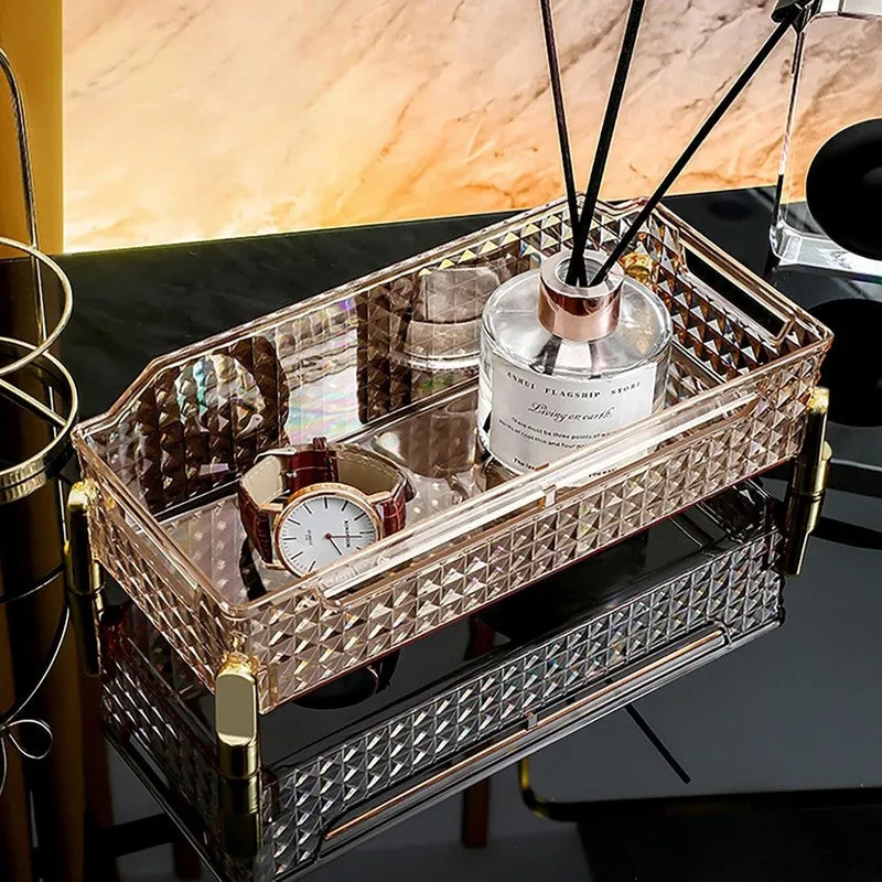 Crystal Acrylic Desk Organiser - Gold media 1