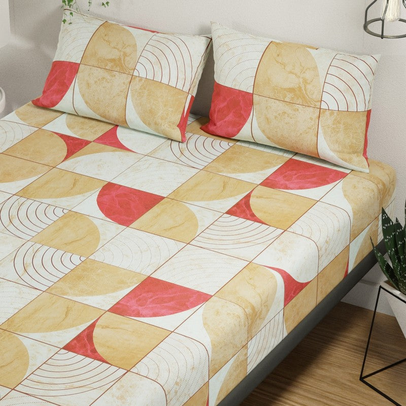 Cylor Cotton Bedsheet (Brown,Red) - 144 TC media 5