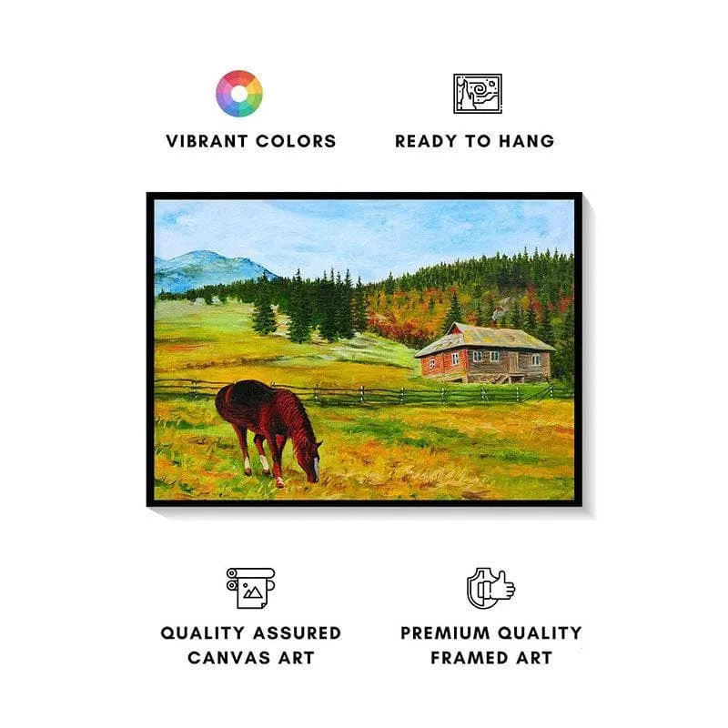 Horsefield Canvas Wall Painting - Black Frame media 5