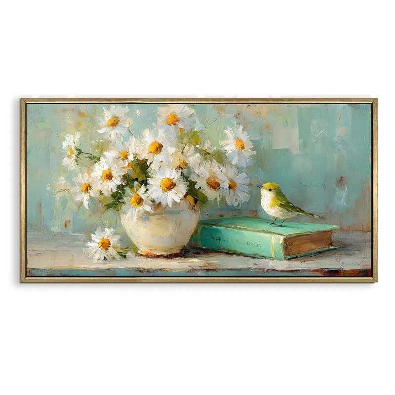 Pastel Poetry Canvas Wall Painting With Frame media 3