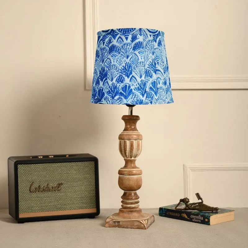 Ocean Breeze Wooden Base Cotton Table Lamp - Blue media 3