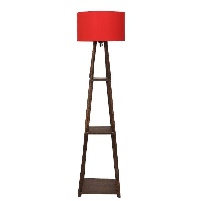 Seasa Wistera Wooden Floor Lamp With Shelf - Red media 5