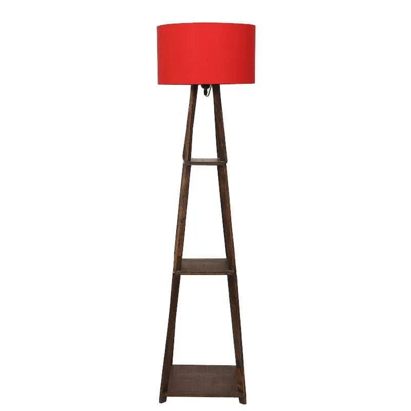Seasa Wistera Wooden Floor Lamp With Shelf - Red media 5