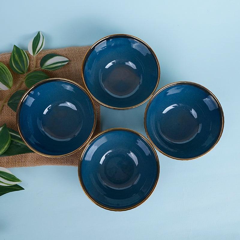Amazo Blue Gold Serving Bowl (300 ML) - Set Of Four media 3