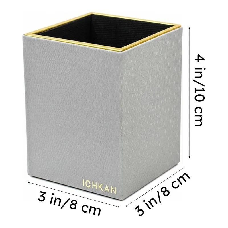 Tisquo Faux Leather Pen Stand - Grey media 9