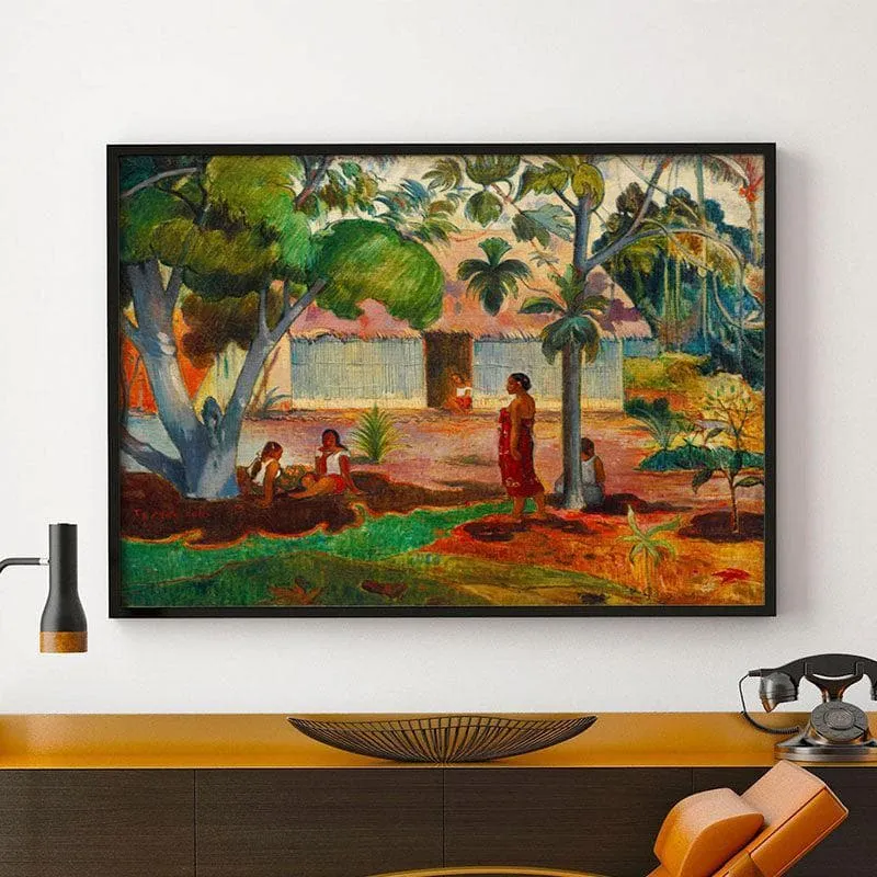 The Painterly Trees Canvas Wall Painting - Black Frame media 1