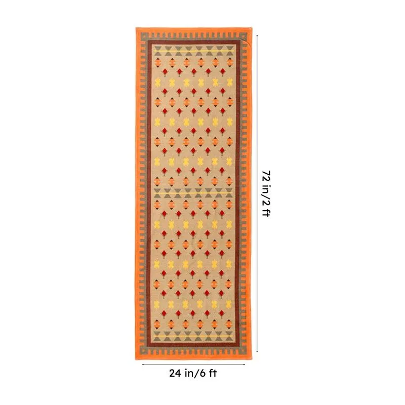 Orvane Cotton Runner Rug - Orange, Beige media 9