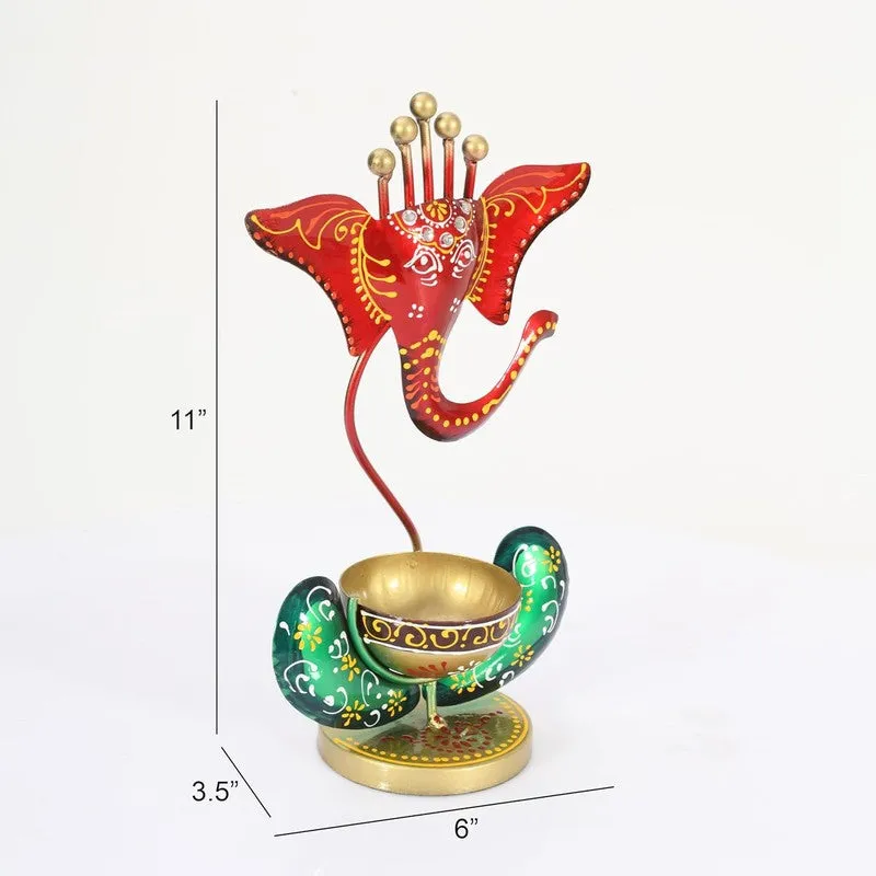Aureum Glow Premium Candle Holder - Red,Gold media 5