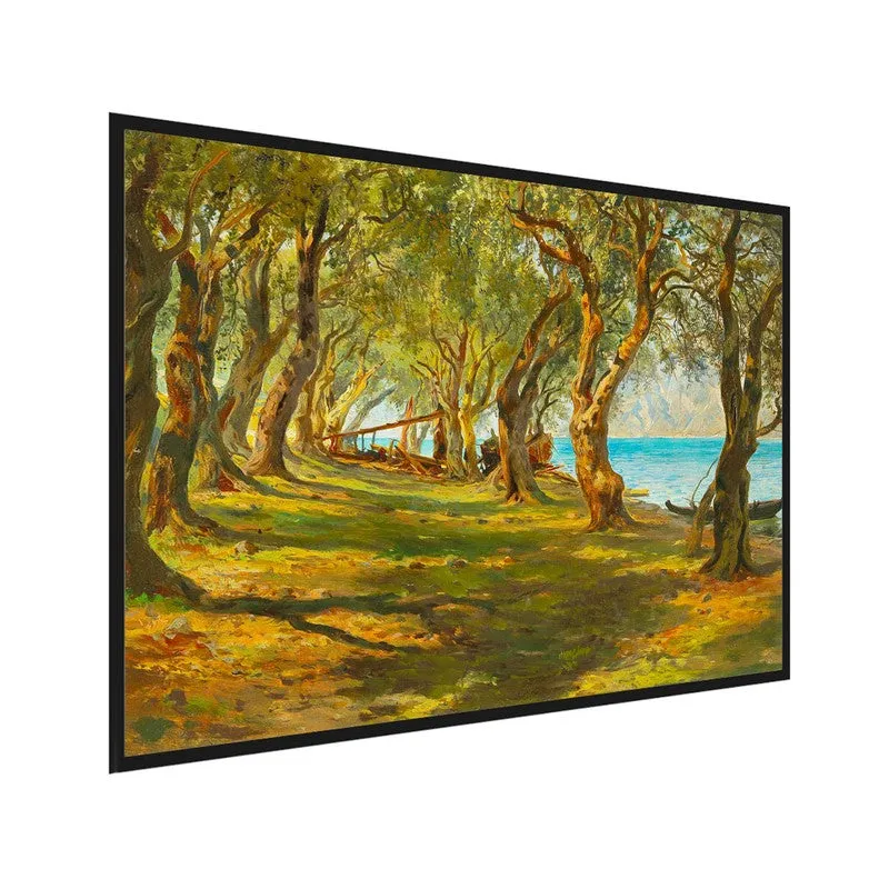 Traditional Indian Temple Complex Garden Painting - Black Frame media 6