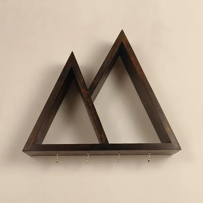Illustratia Wooden Wall Shelf Organiser with Key Holders media 4