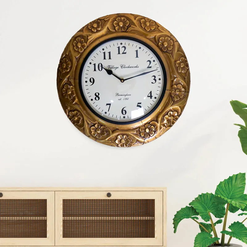 Echelon Hand-Painted Wood Wall Clock media 1