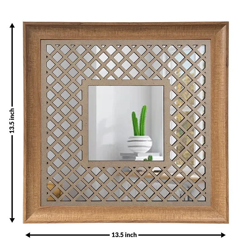 Jharokha View Decorative Acrylic Wall Mirror (Beige) - Set Of Two media 10