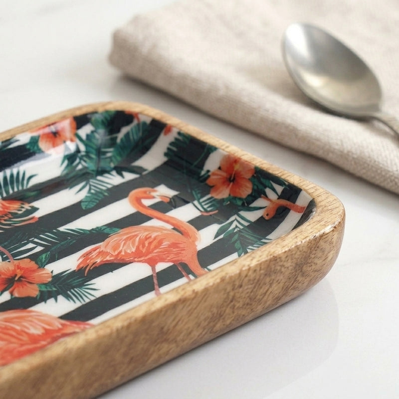 Flamingo Flee Mango Wood Platter media 3