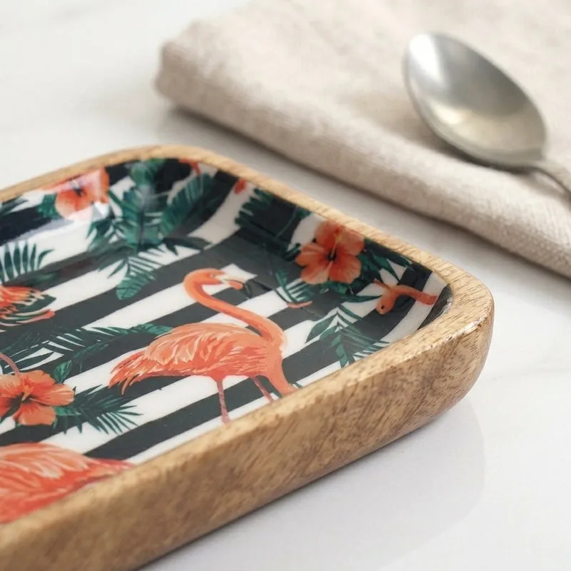 Flamingo Flee Mango Wood Platter media 3