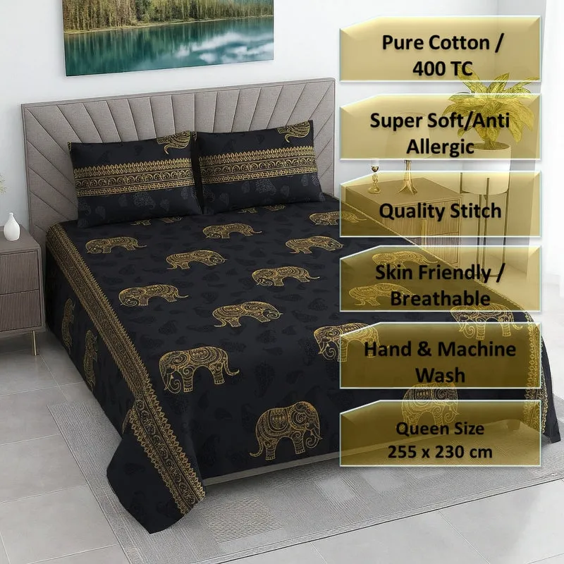 Ele Sleep Printed Cotton Bedsheet - 400 TC - 5