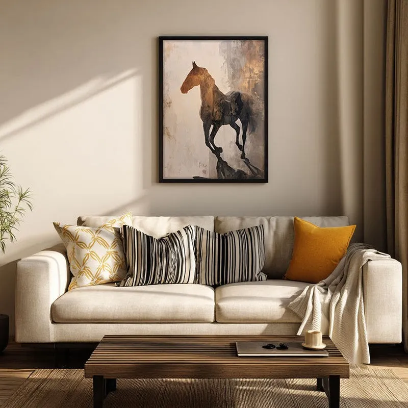 Awakened Horse Wall Painting With Black Frame media 5