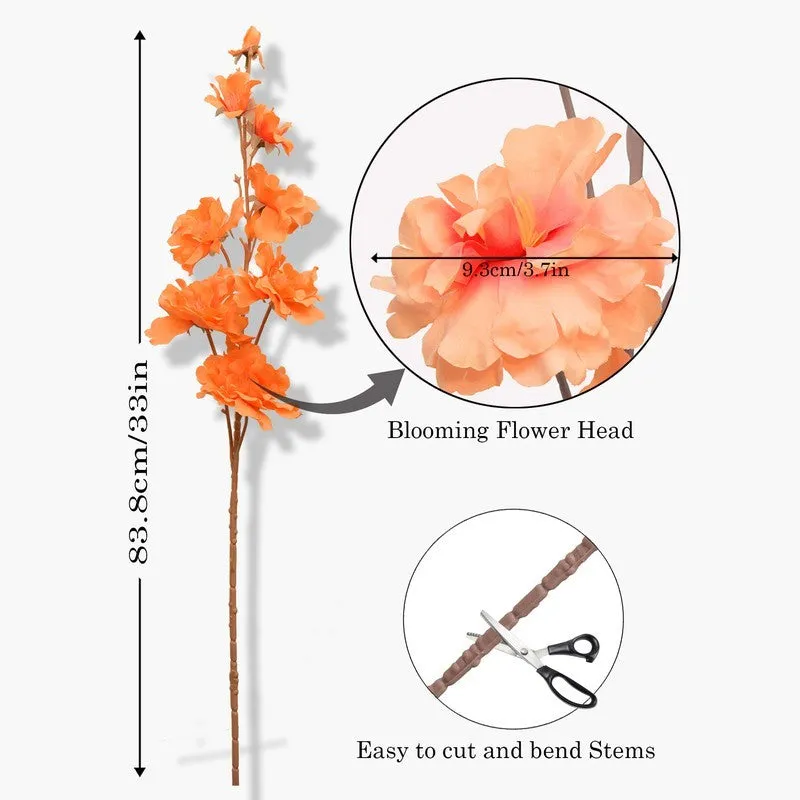 EverBloom Duo (Orange) Stylish Faux Floral - Set Of Two media 7