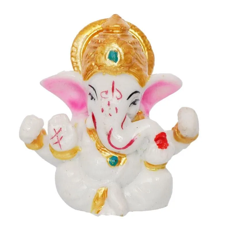 Ganesha With Golden Mukut Idol media 3