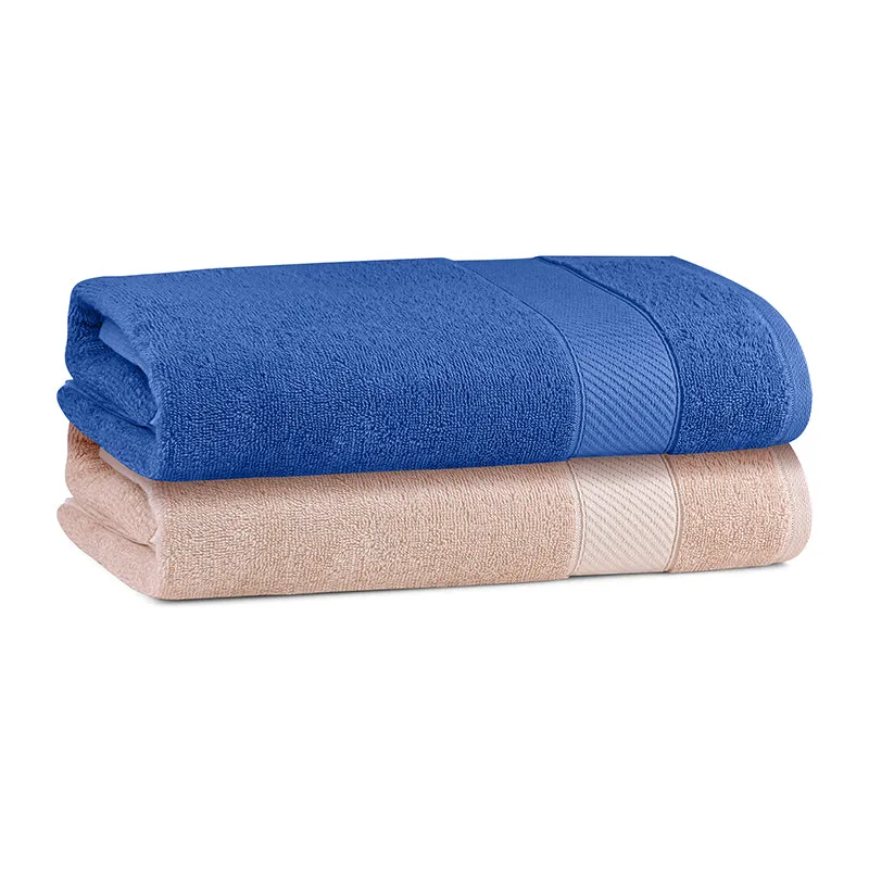 Reign Bath Towel (Dark Blue & Sand Stone) - Set Of Two media 4